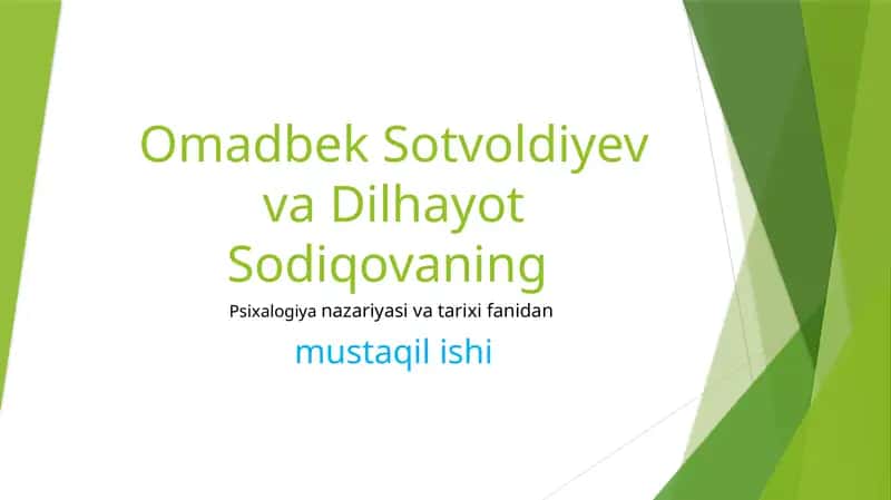 Behaviorizmning rivojlanishi 1