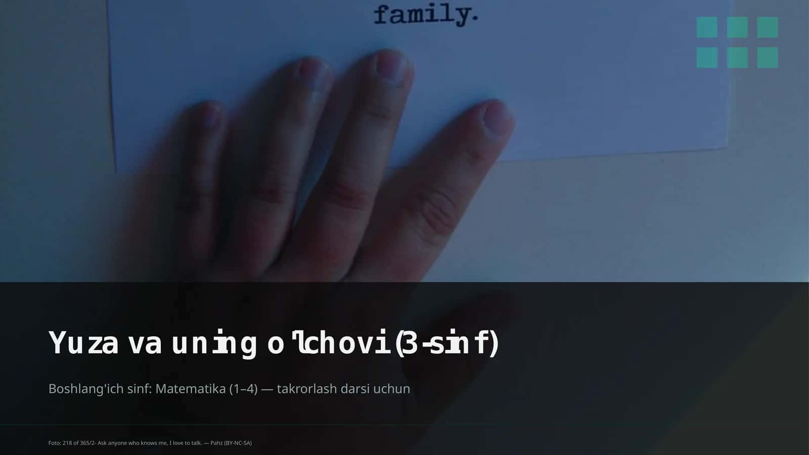 Yuza va uning o'lchovi (3-sinf) 1