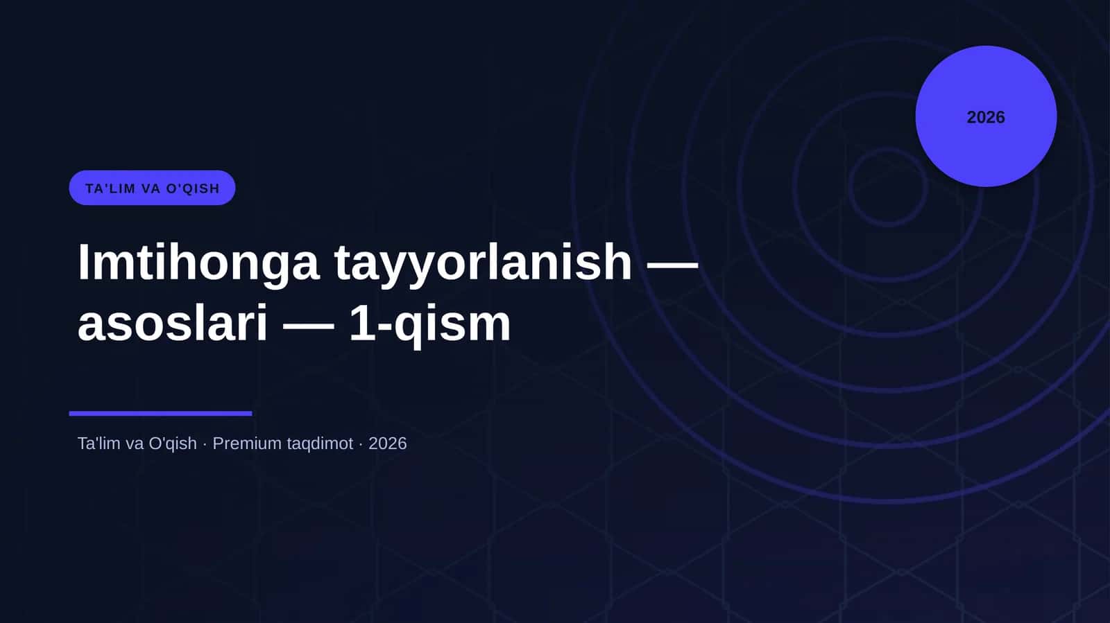Imtihonga tayyorlanish — asoslari — 1-qism 1