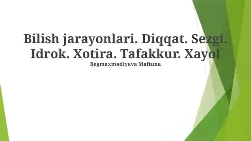 Kognitiv jarayonlar 1