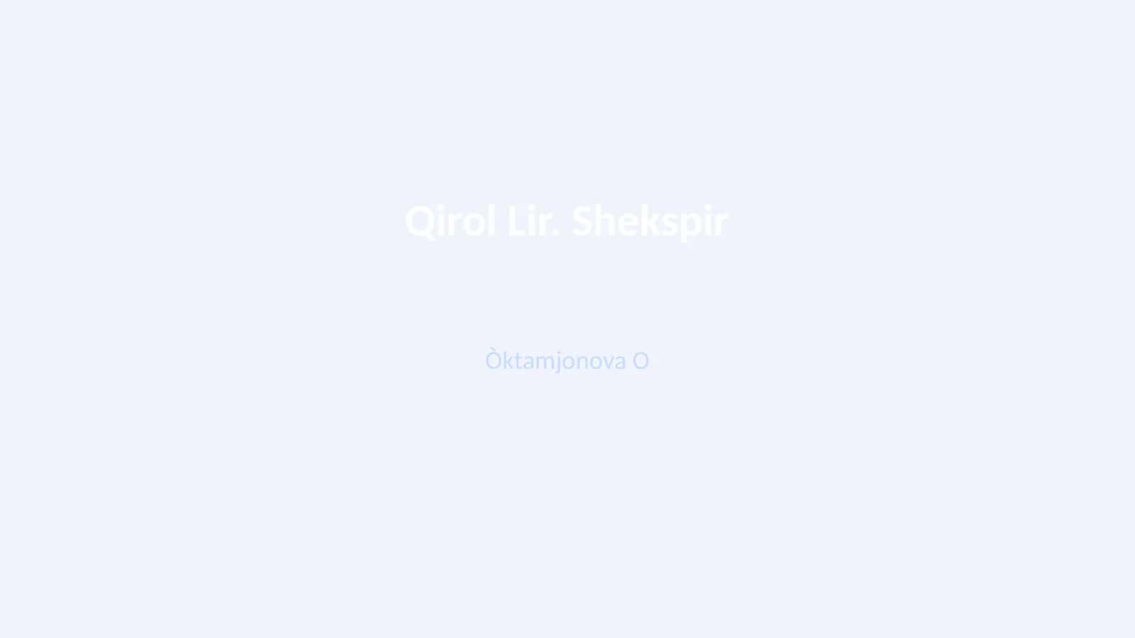 Qirol Lir. Shekspir 1