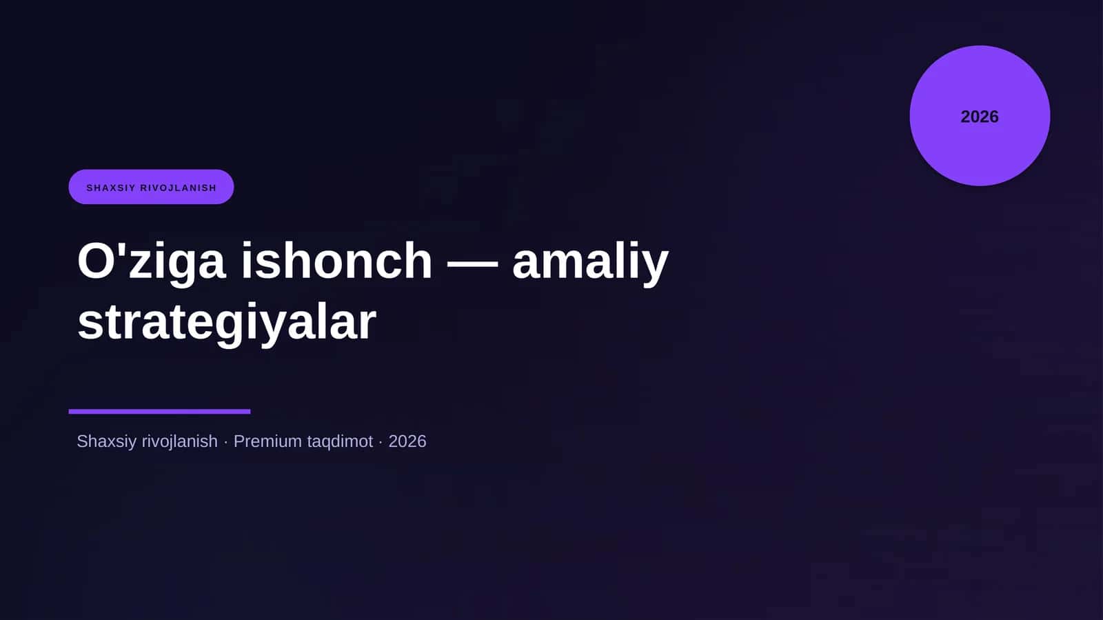 O'ziga ishonch — amaliy strategiyalar 1