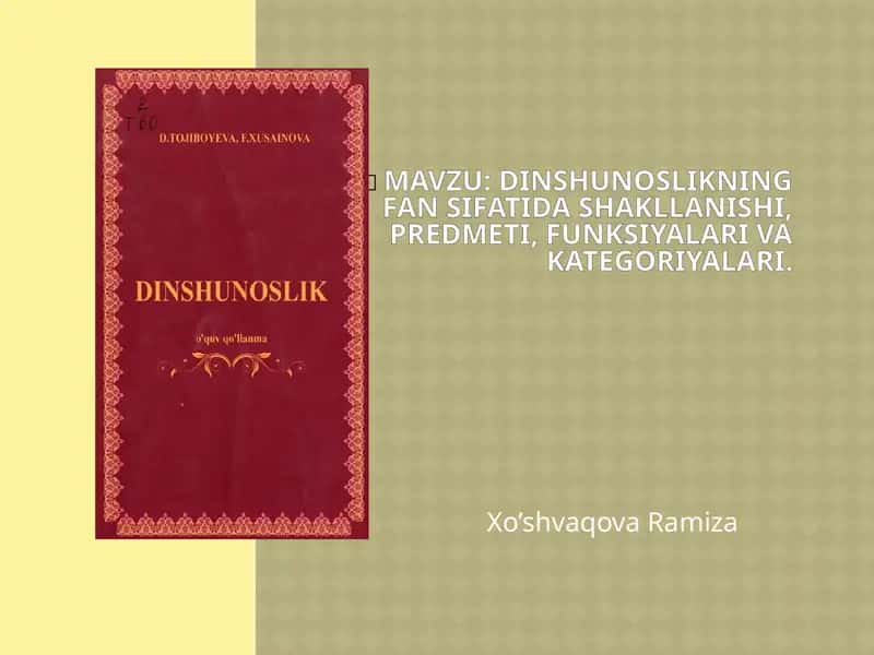 Dinshunoslikning fansifati dashakllanishi 1