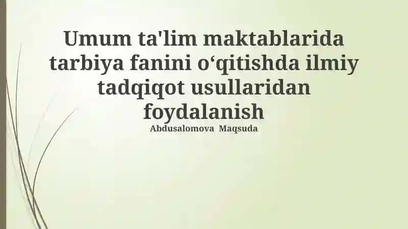 Ilmiy tadqiqot usullari tarbiyada 1