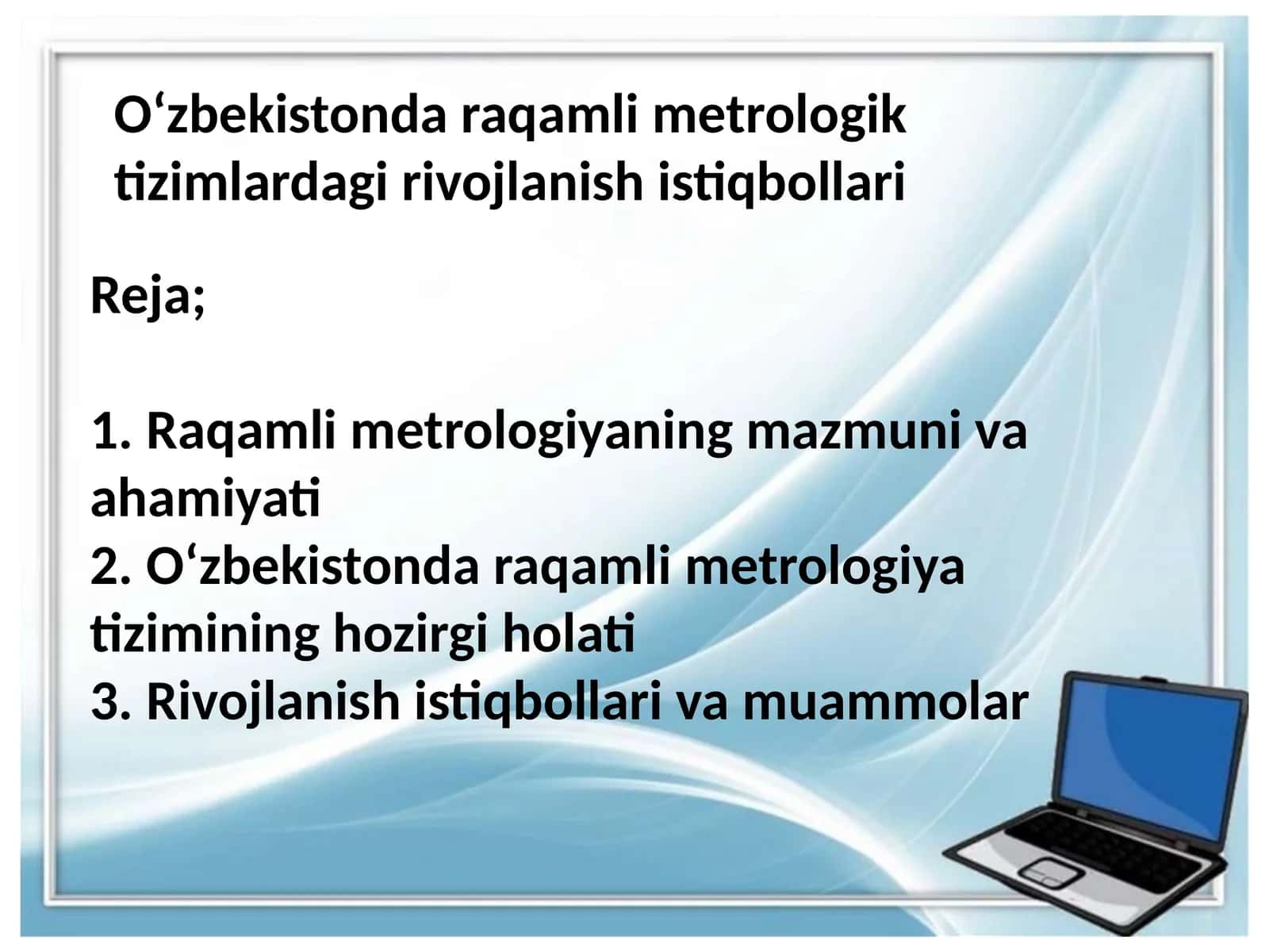 Raqamli metrologiya tizimlari 1