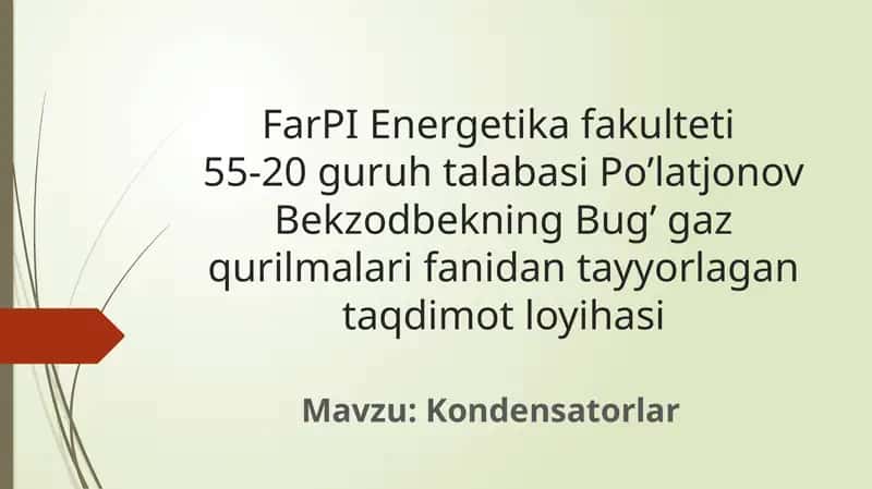 Kondensatorlar 1