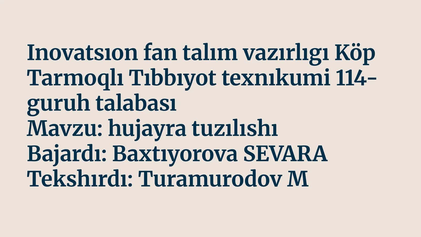 Hujayra tuzılıshı 1