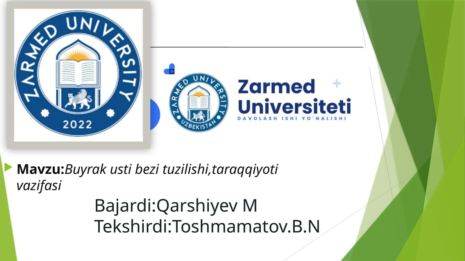 Buyrak usti bezi tuzilishi,taraqqiyoti vazifasi 1
