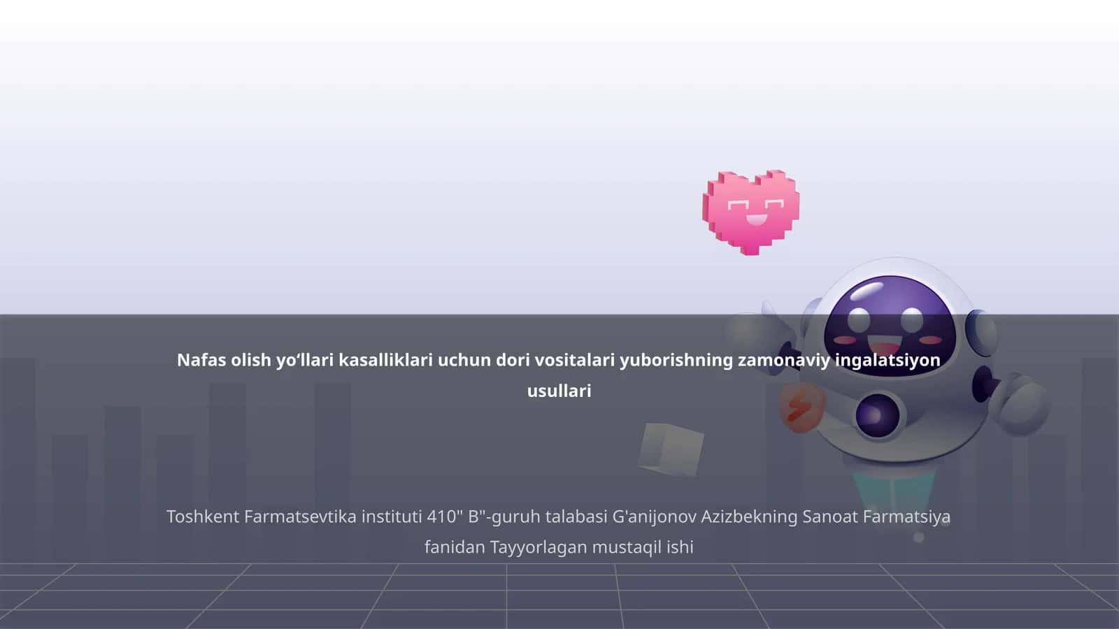 Nafas olish yoʻllari kasalliklari uchun dori vositalari yuborishning zamonaviy ingalatsiyon usullari 1