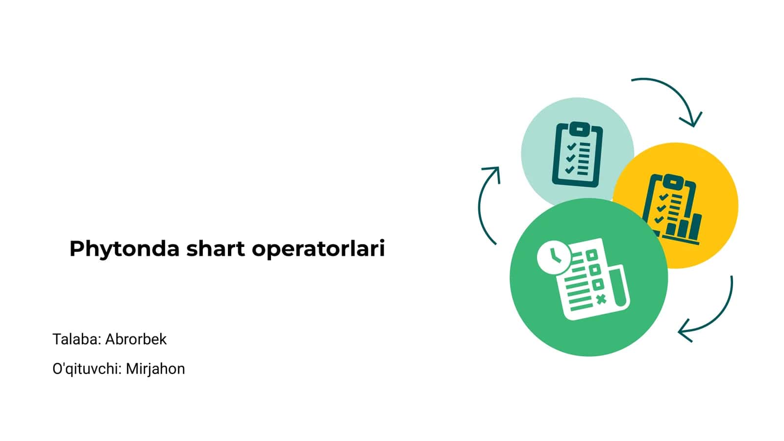 Phytonda shart operatorlari 1