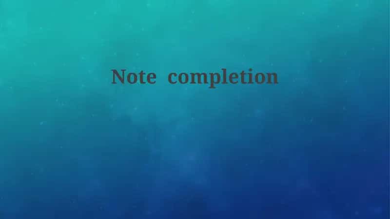 Note Completion 1