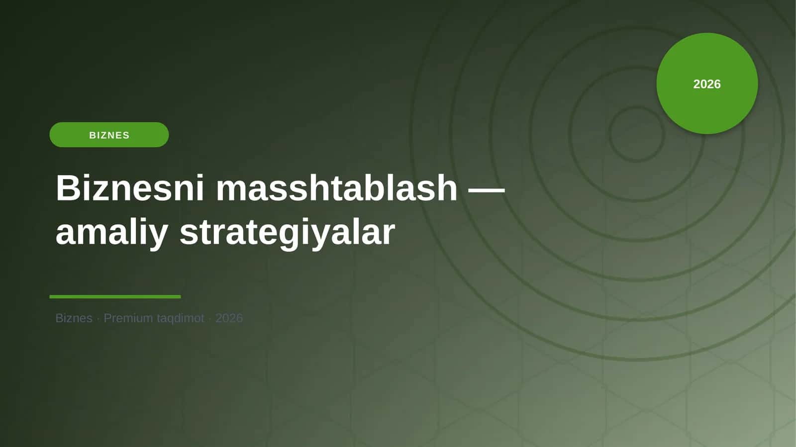 Biznesni masshtablash — amaliy strategiyalar 1