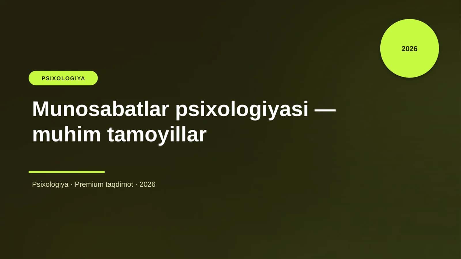 Munosabatlar psixologiyasi — muhim tamoyillar 1