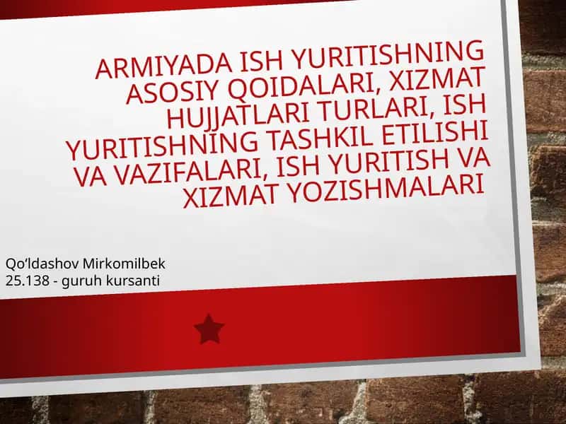 Ish yuritishning asosiy qoidalari 1