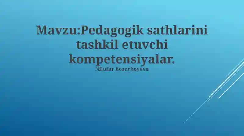 Oliy Pedagogik Kompetensiyalar 1
