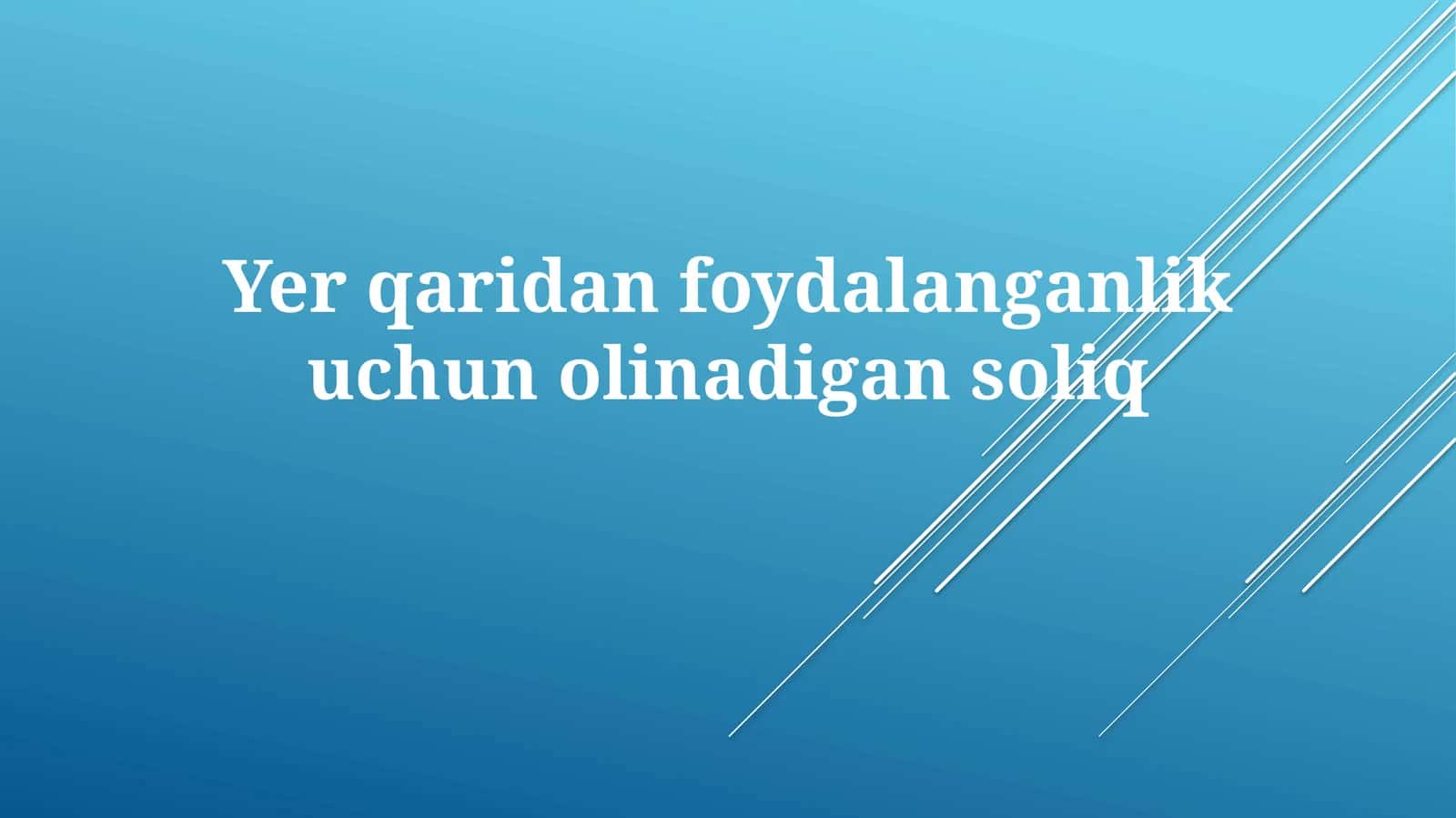Yerqa'ridanfoydalanganlikuchunolinadigansoliq 1