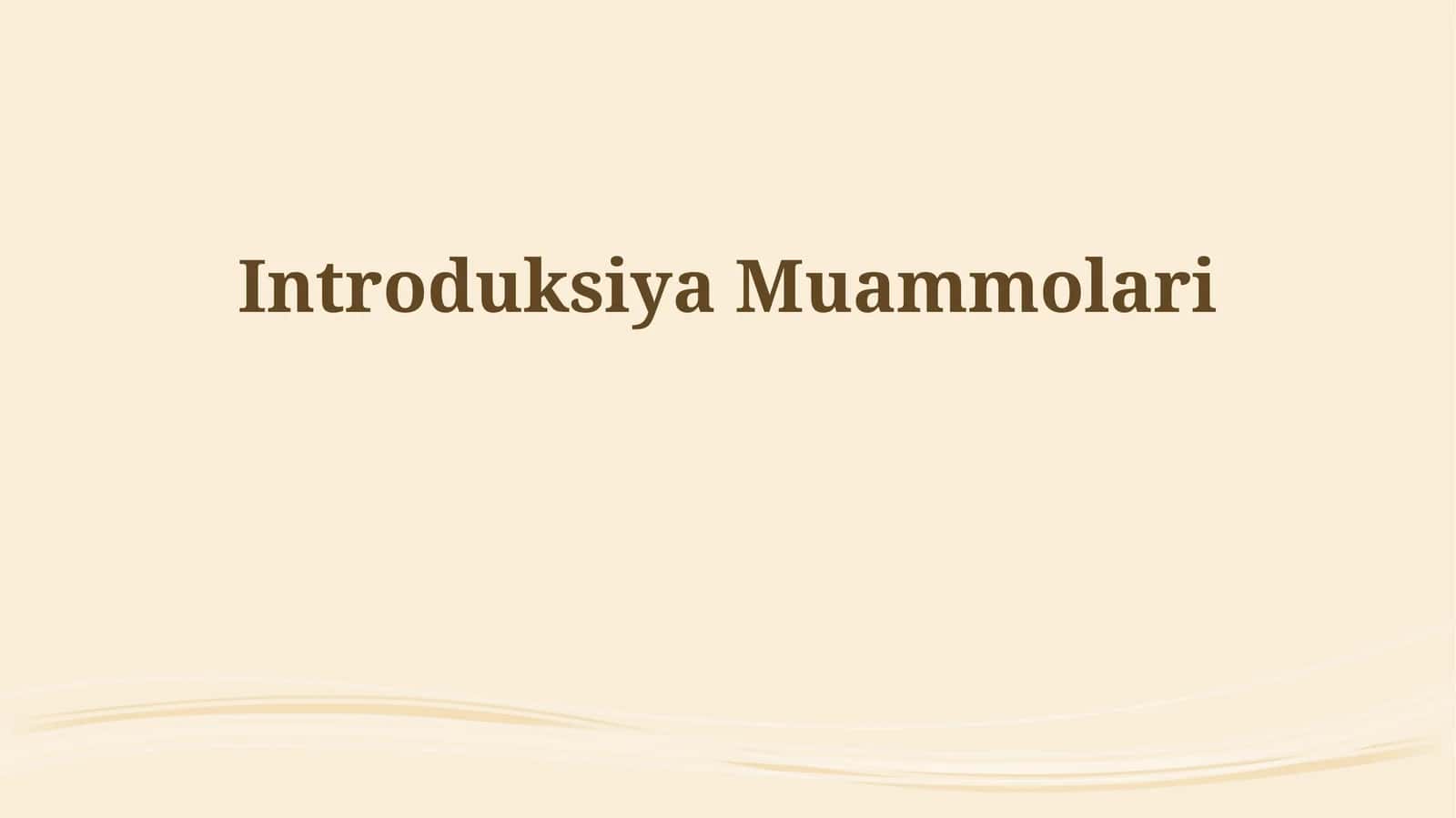 Kirishdagi Muammolar 1