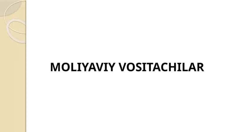 Moliyaviy vositachilar 1