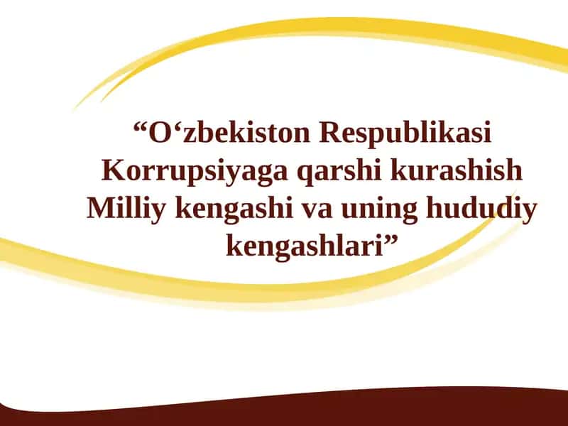 Korrupsiyaga qarshi kurashish Milliy kengashi va uning hududiy kengashlari 1