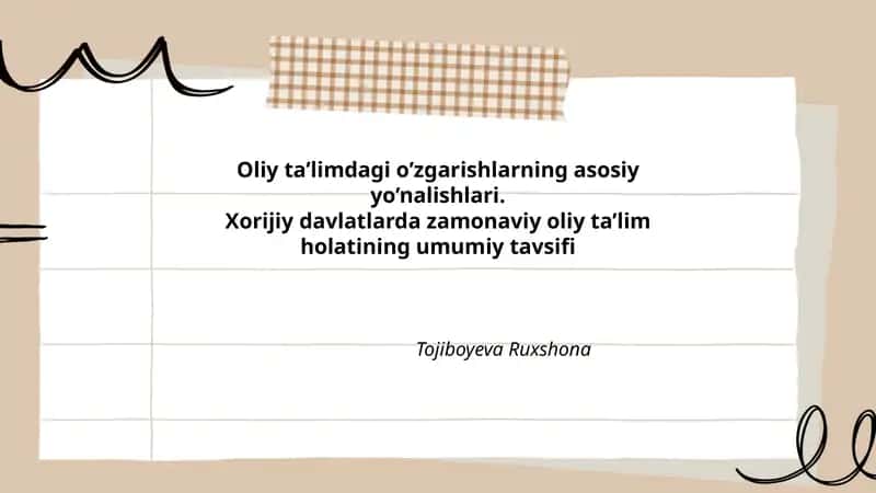 Oliy Ta'limdagi O'zgarishlarning Asosiy Yo'nalishlari 1