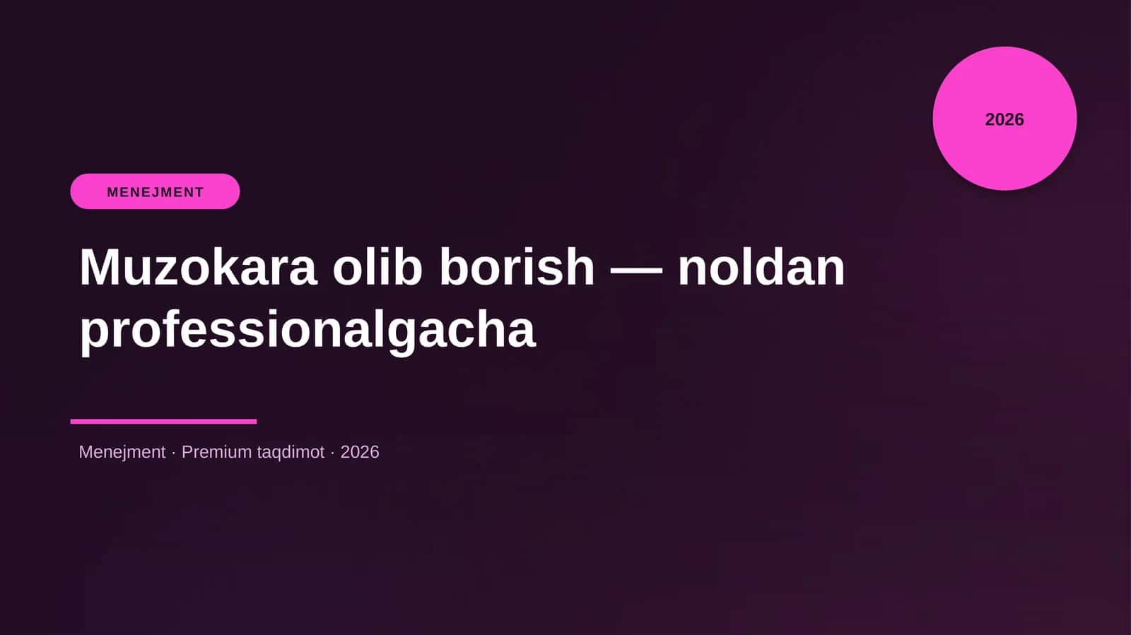 Muzokara olib borish — noldan professionalgacha 1
