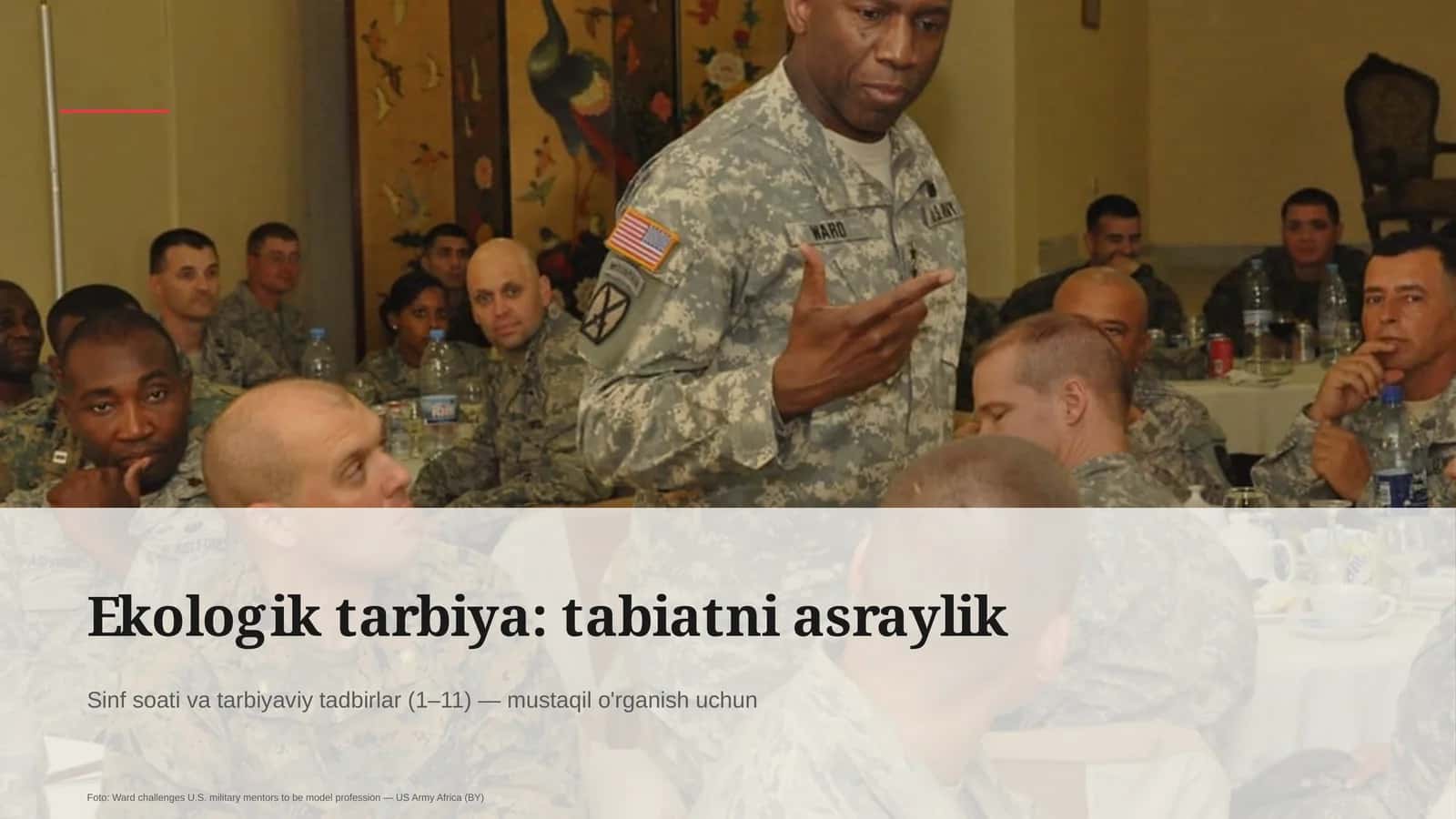 Ekologik tarbiya: tabiatni asraylik 1