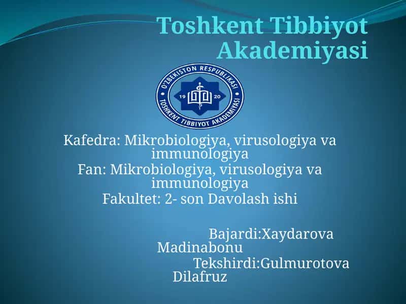Shartli patogen dioreogen ichak gruppa bakteriyalari 1