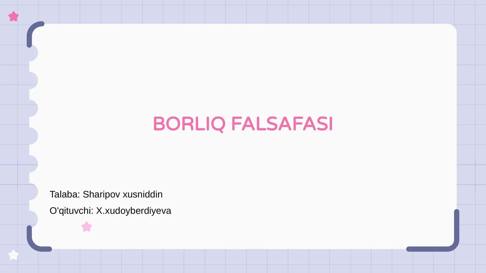 BORLIQ FALSAFASI 1