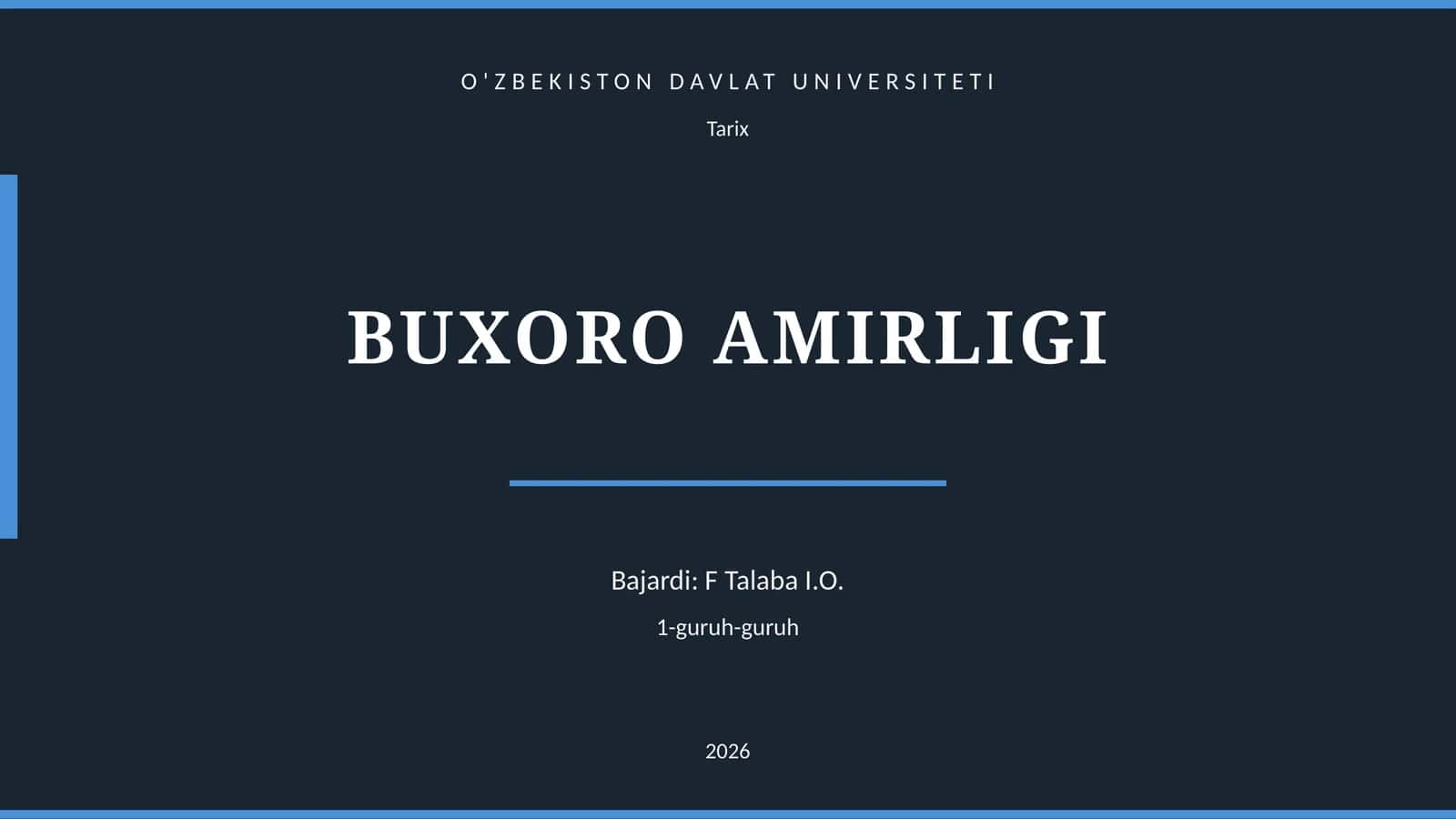 BUXORO AMIRLIGI 1