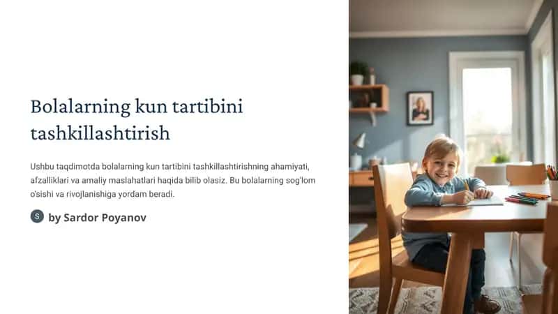 Bolalarning kun tartibini tashkillashtirish 1