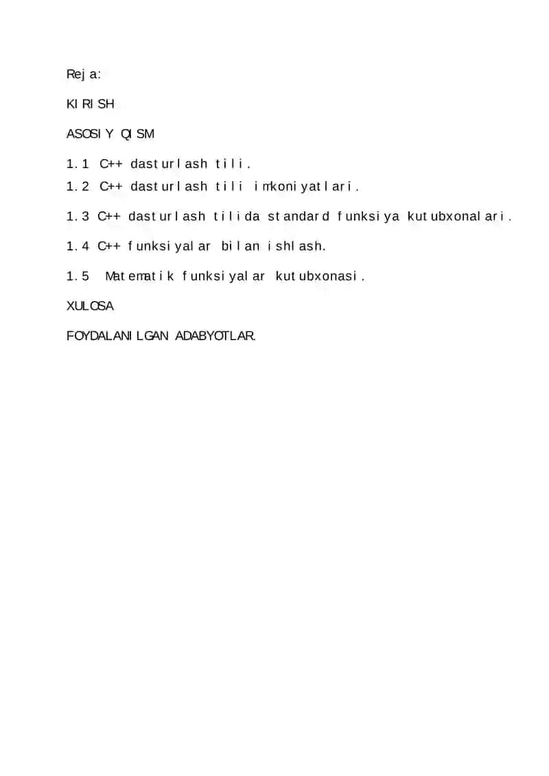 C++ dasturlash tili
