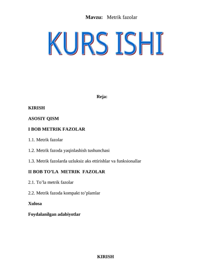 Metrik fazolar 1