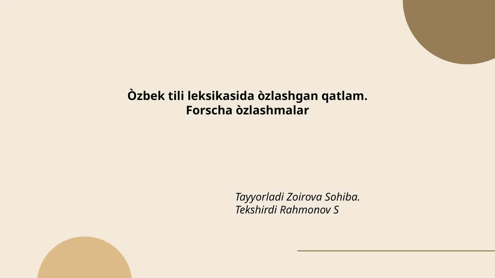 Forscha òzlashmalar 1