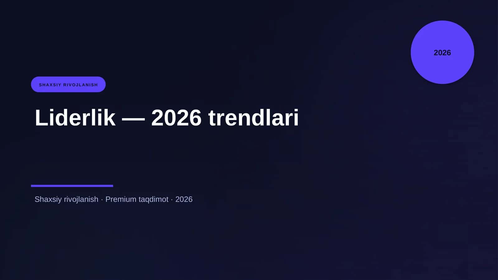 Liderlik — 2026 trendlari 1