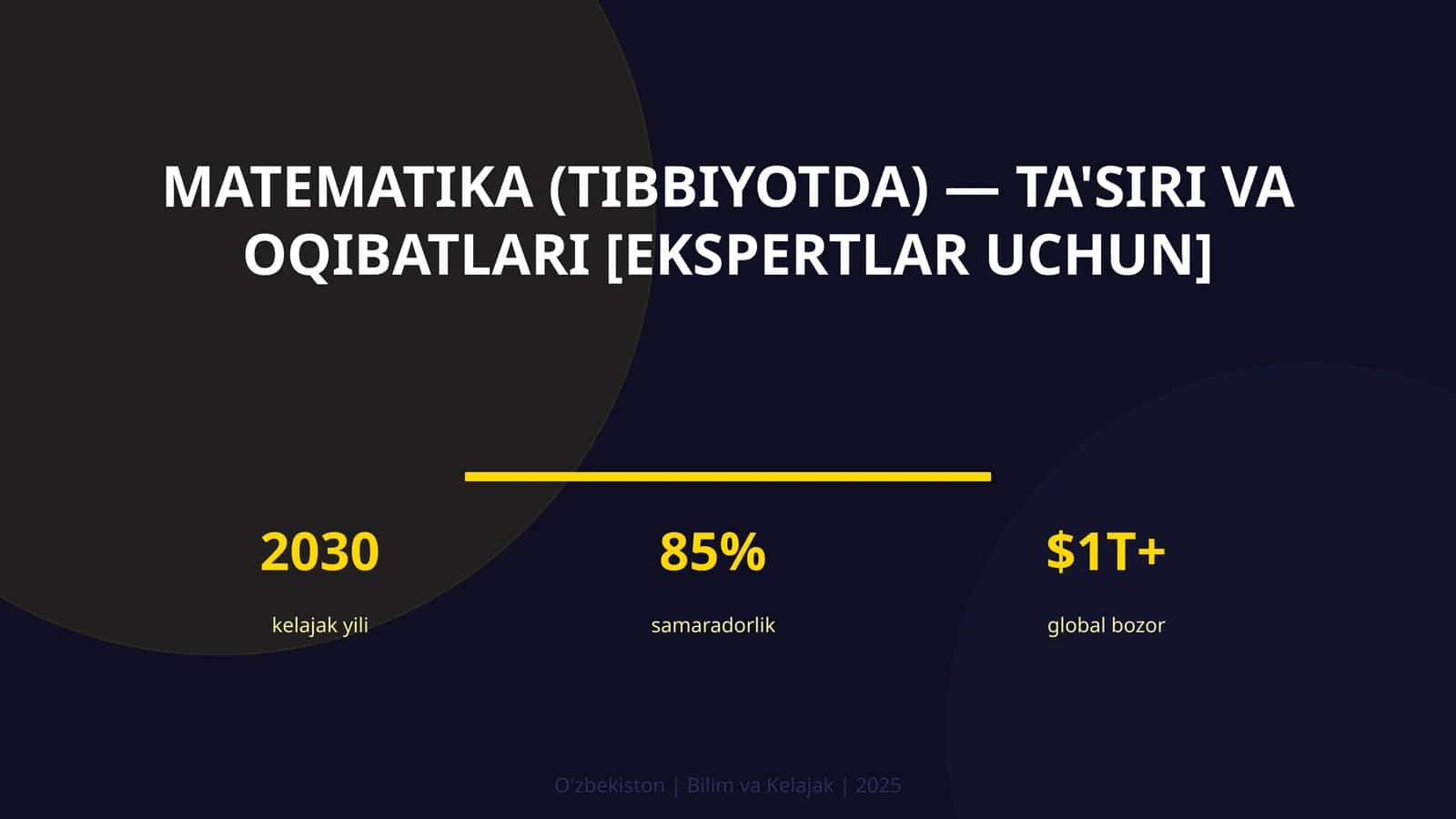 Matematika (Tibbiyotda) — Ta'siri va Oqibatlari [Ekspertlar Uchun] 1