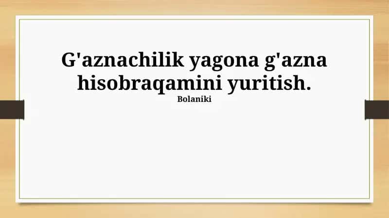 Mablag'larni Boshqarish va Nazorat Qilish 1