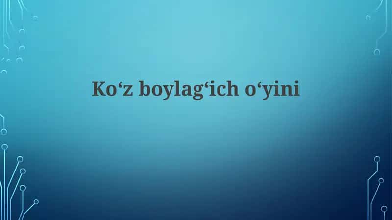 Koʻzboylagʻichoʻyini 1