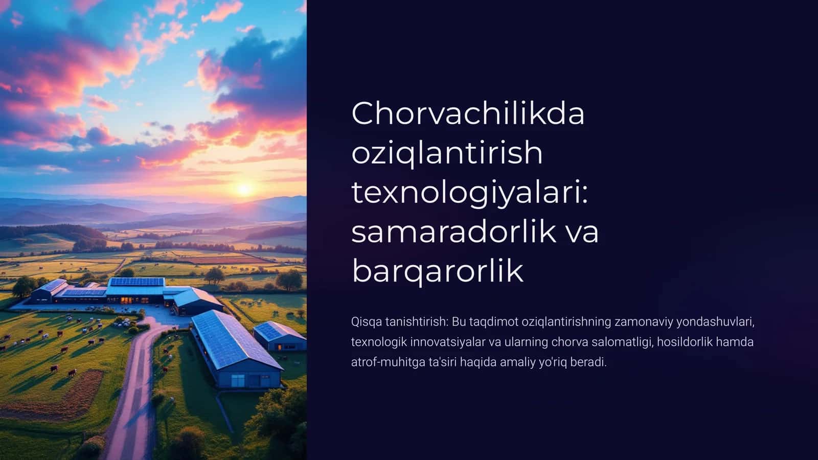 Chorvachilikda oziqlantirish texnologiyalari: samaradorlik va barqarorlik 1