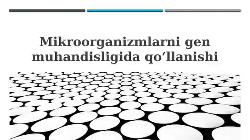 Mikroorganizmlarnigenmuhandisligidaqoʻllanishi