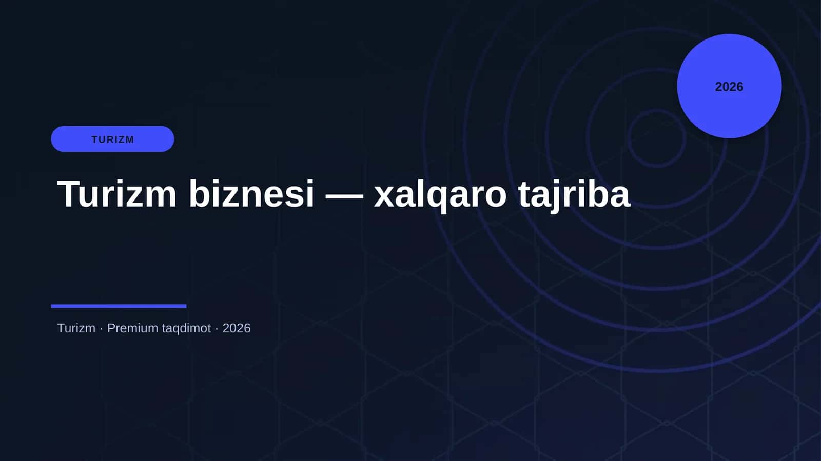 Turizm biznesi — xalqaro tajriba 1