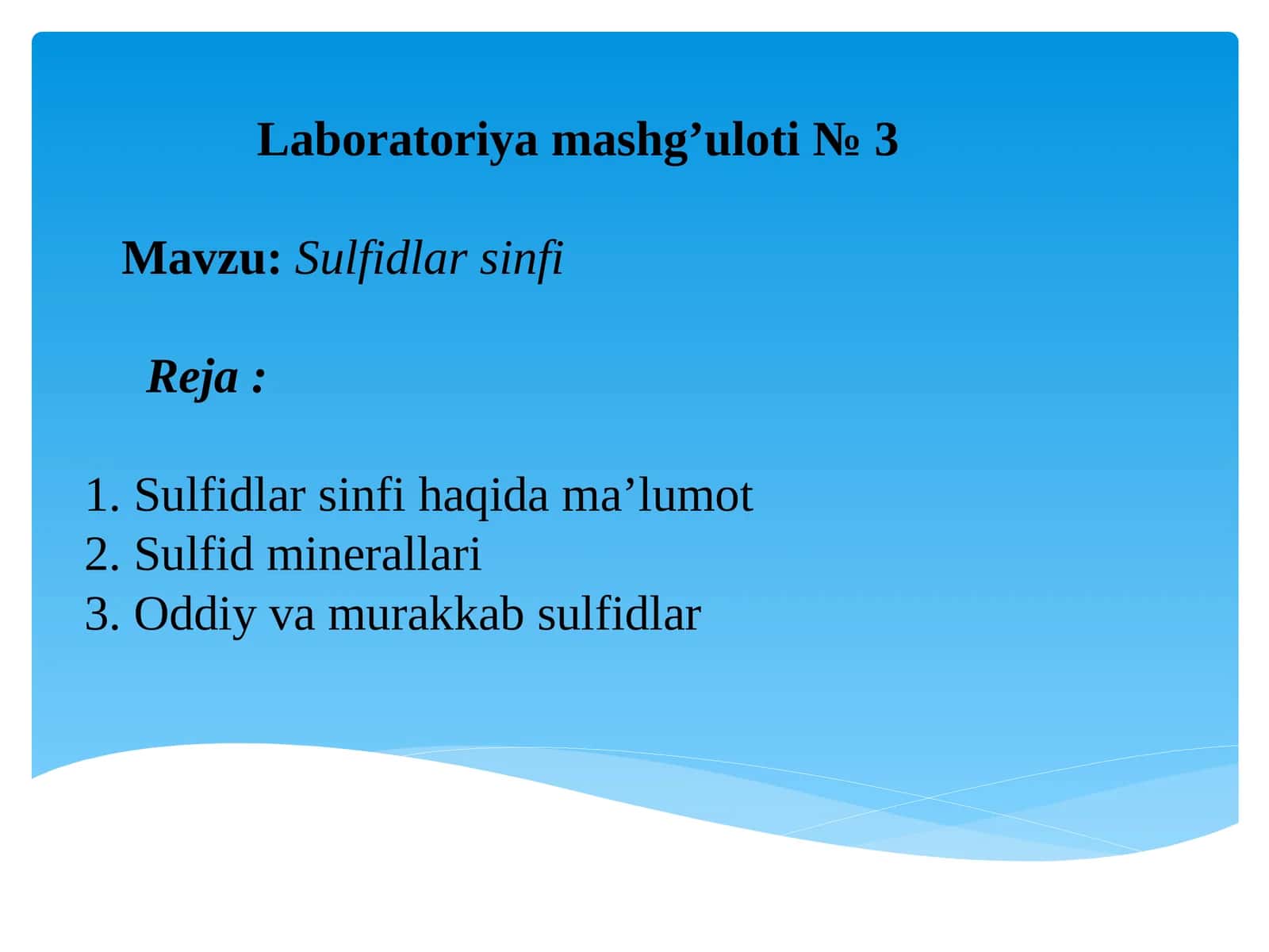 Sulfidlar sinfi 1