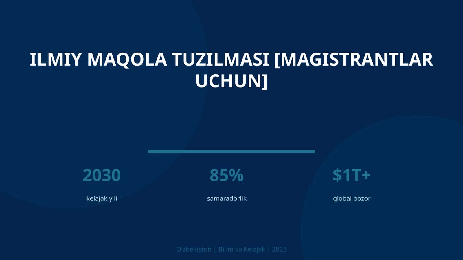 Ilmiy maqola tuzilmasi [magistrantlar uchun] 1