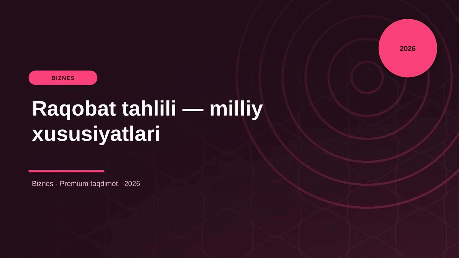 Raqobat tahlili — milliy xususiyatlari 1