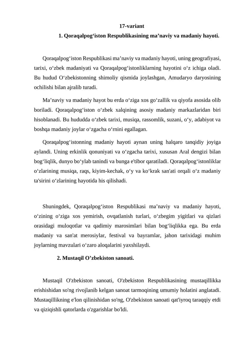 Qoraqalpog‘iston Respublikasining maʼnaviy va madaniy hayoti 1