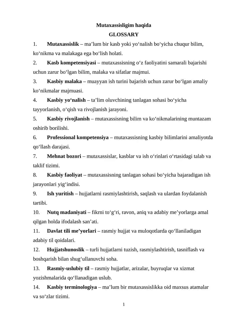 Mutaxassislik haqida 1