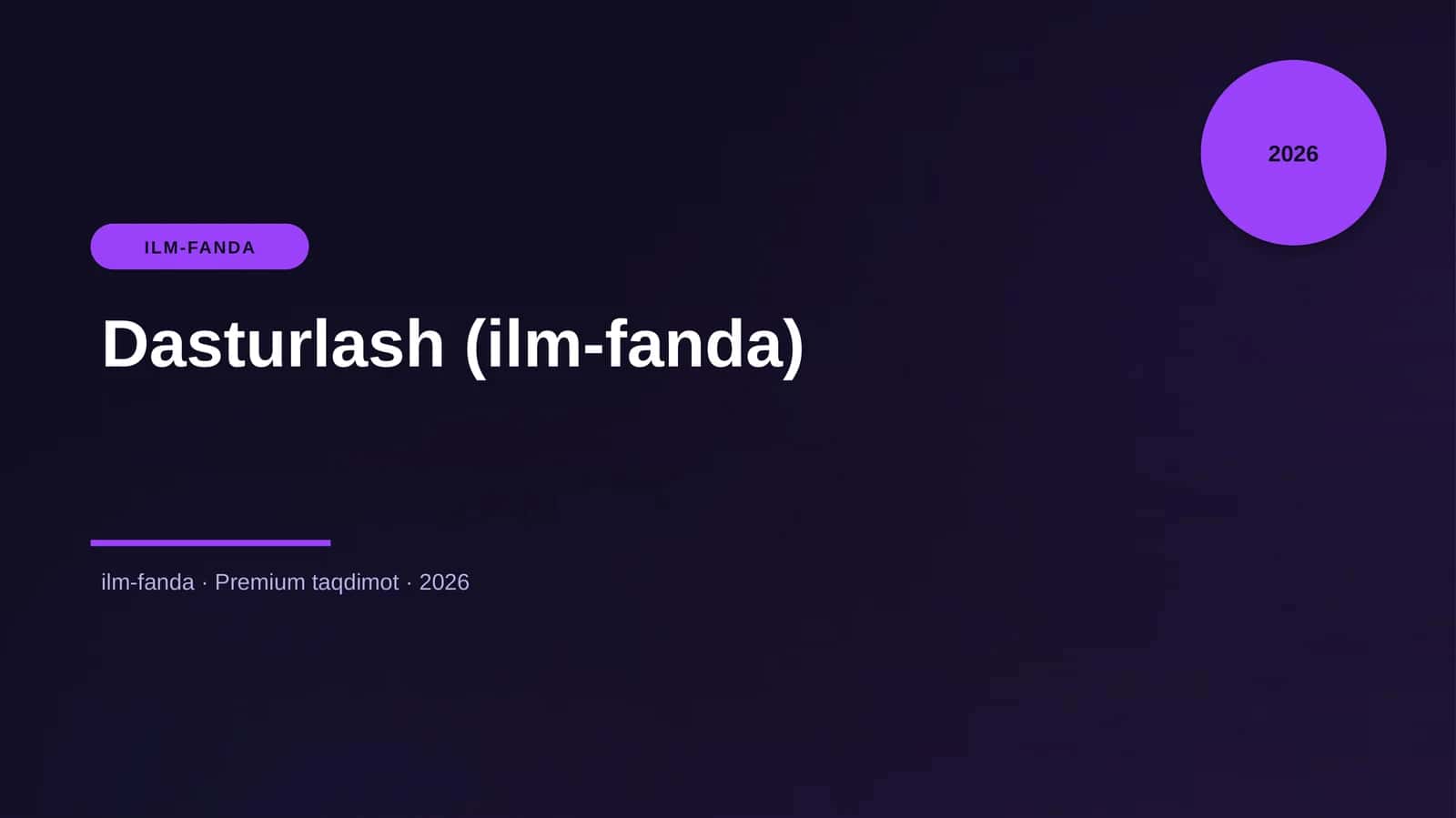 Dasturlash (ilm-fanda) 1
