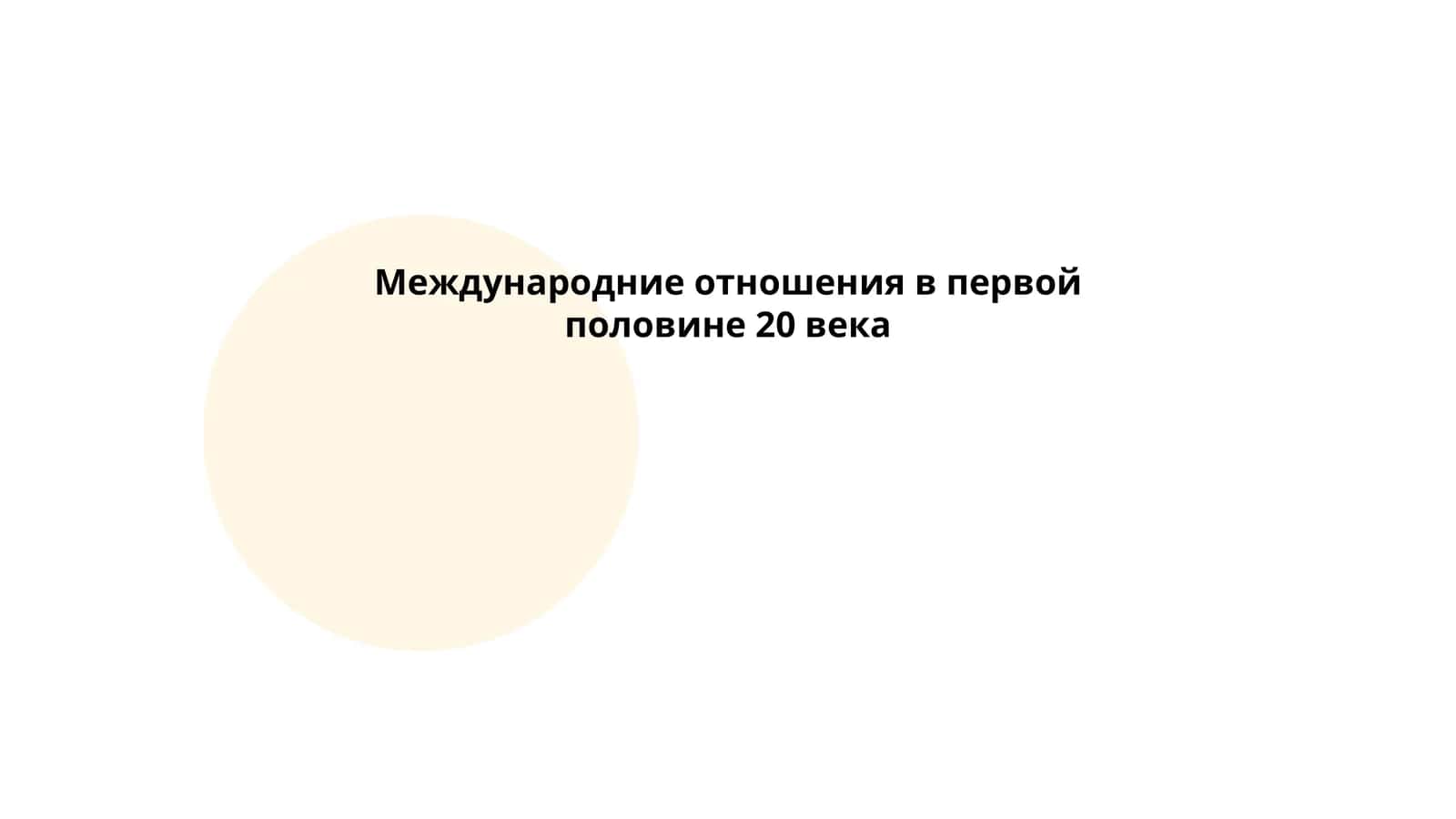 Международние отношения в первой половине 20 века 1