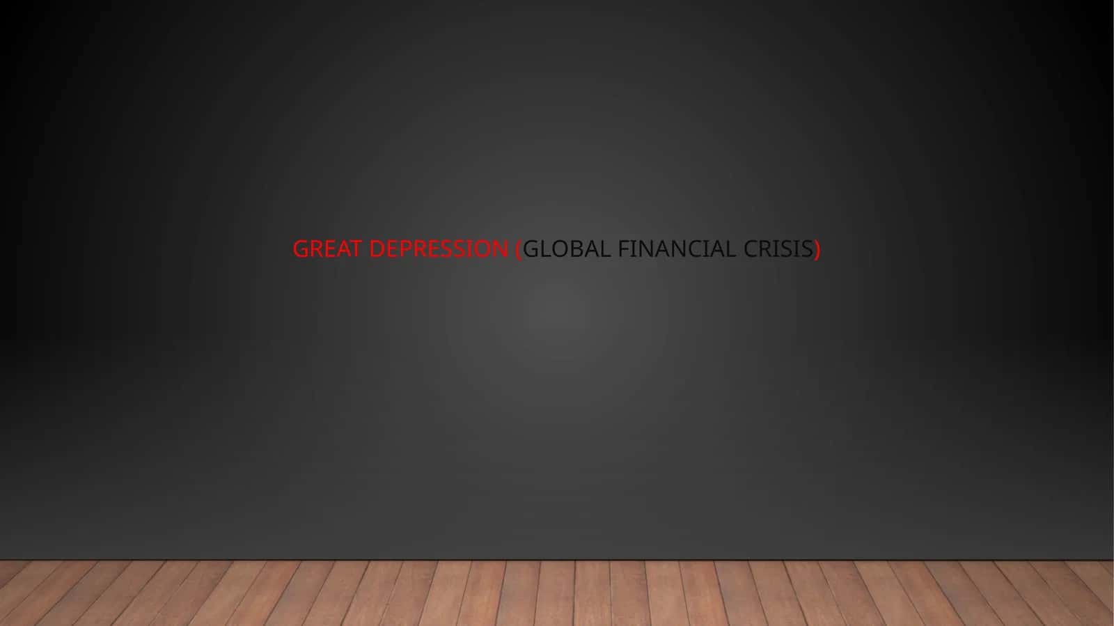 Global financial crysis 1