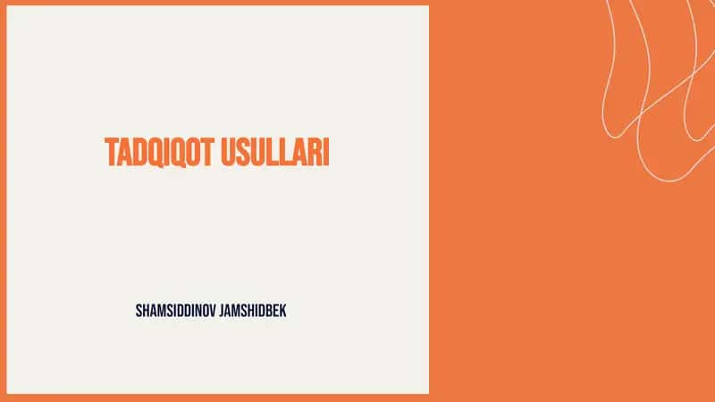 Tadqiqot usullari 1