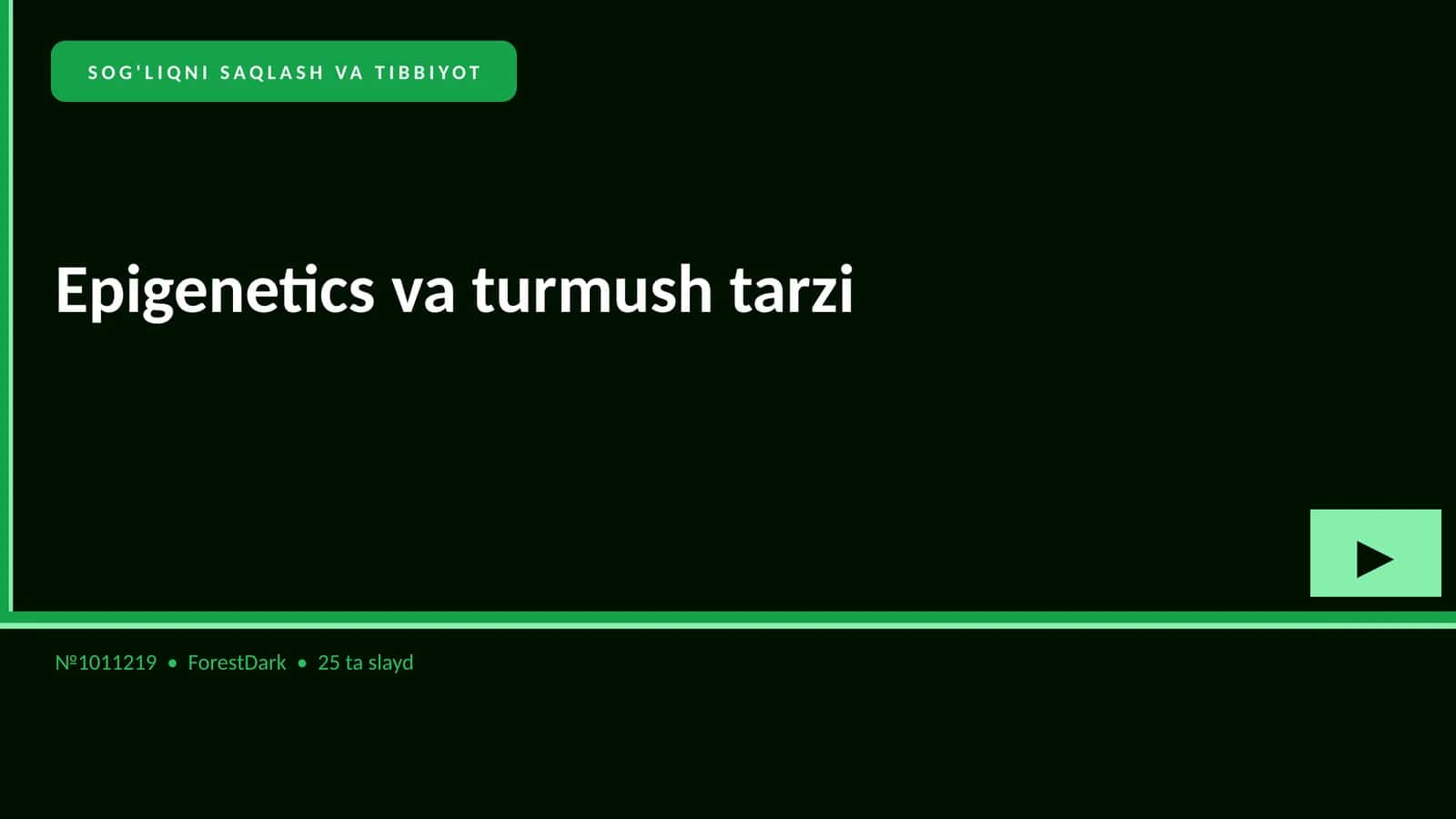 Epigenetics va turmush tarzi 1